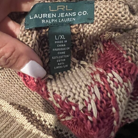LRL LAUREN RALPH LAUREN JEANS CO TRIBAL AZTEC CARDIGAN SIZE L /XL - Picture 5 of 5